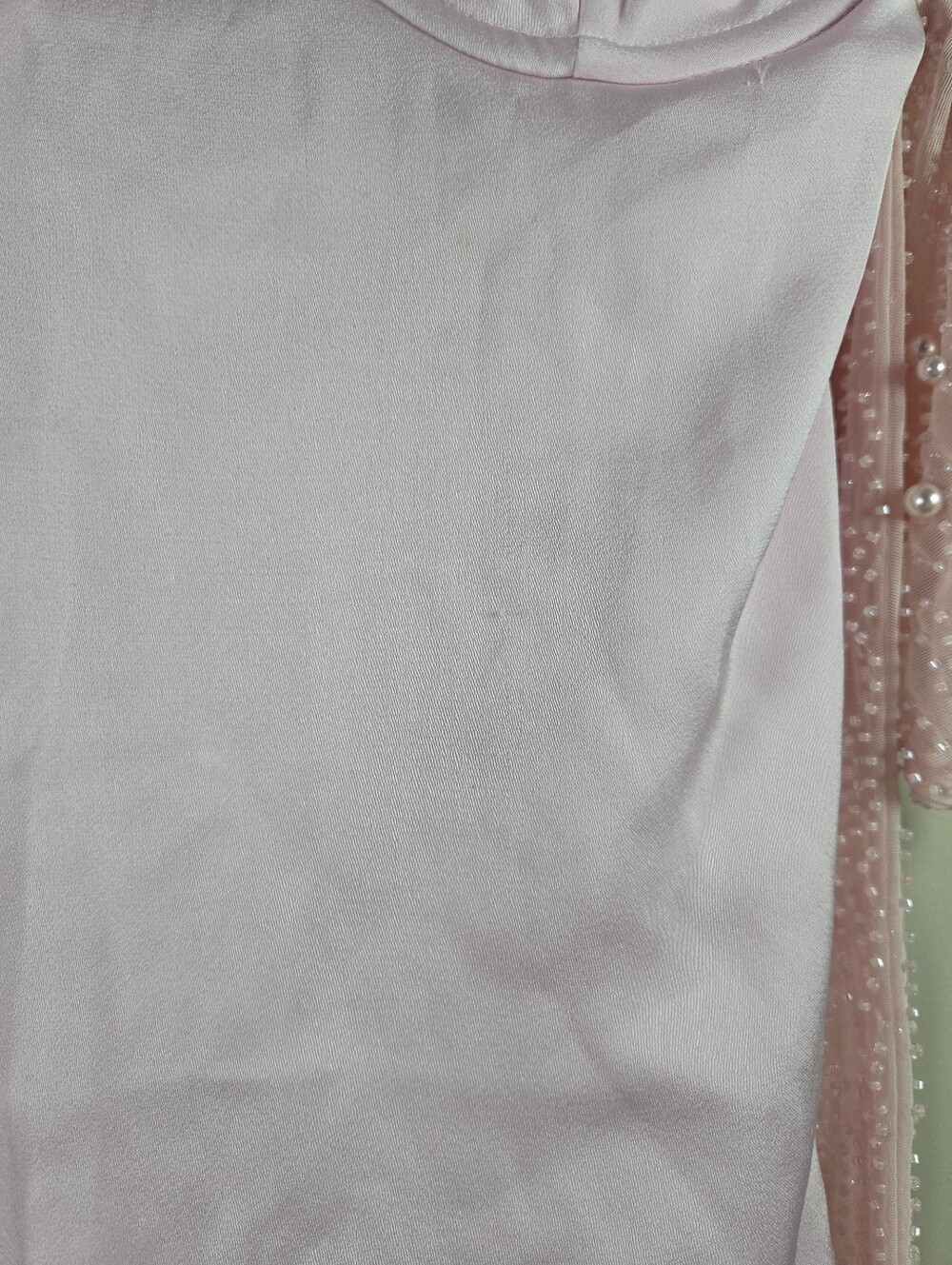Oh Polly Geneva Long Sleeve Embellished A-line Mini Dress in Blush Pink Size 2 - Picture 16 of 16